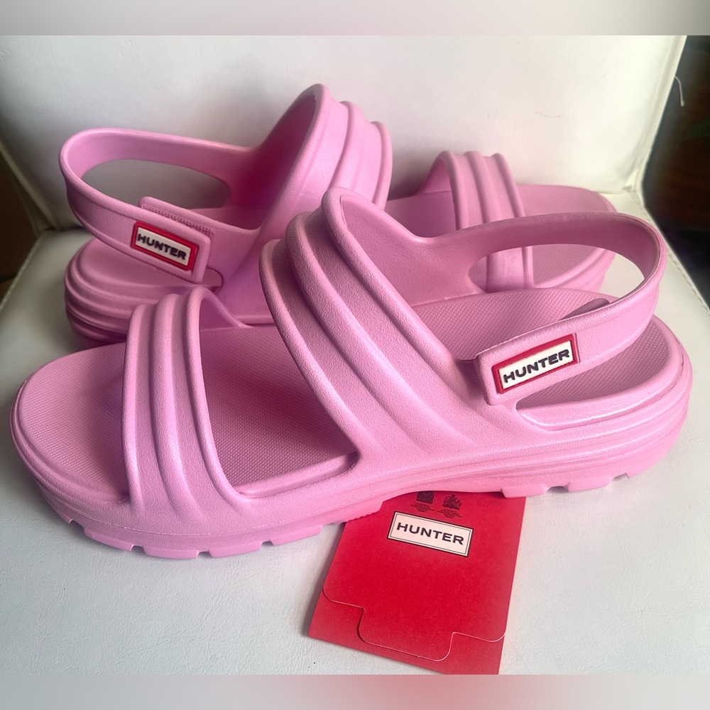 Brand New Hunter Women’s Bloom Algae Foam Pink Fizz Sandals Shoes sz 11